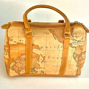 Vintage 80s 90s Y2K Aesthetic Gitano World Map Shoulder Bag Handbag